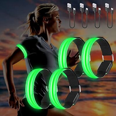 Molbory Banda Refletiva, 4 Peças de Braçadeira LED para Corrida com 3 Modos de Iluminação, Alta Visibilidade e Ajustável, Braçadeira Refletiva de Segurança, Pulseira LED para Correr, Caminhadas e Ciclismo Molbory Banda Refletiva, 4 Peças de Braçadeira LED para Corrida com 3 Modos de Iluminação, Alta Visibilidade e Ajustável, Braçadeira Refletiva de Segurança, Pulseira LED para Correr, Caminhadas e Ciclismo