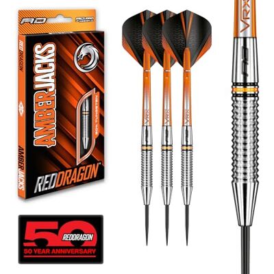 Dragon Amberjack 17: 24 g dardos de tungsténio de ponta de aço com penas e eixo de dardos Dragon Amberjack 17: 24 g dardos de tungsténio de ponta de aço com penas e eixo de dardos
