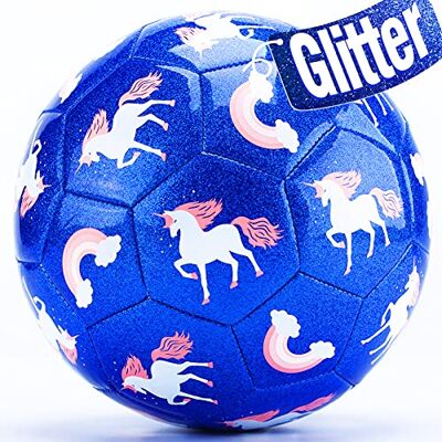 hahaland Bola de Futebol para Crianças Tamanho 3 Bola de Futebol Unicórnio com Efeito Brilhante, Bola de Futebol para Lazer com Bomba e Bolsa de Rede, Brinquedos de Interior e Exterior para Crianças hahaland Bola de Futebol para Crianças Tamanho 3 Bola de Futebol Unicórnio com Efeito Brilhante, Bola de Futebol para Lazer com Bomba e Bolsa de Rede, Brinquedos de Interior e Exterior para Crianças