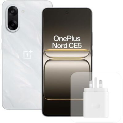 OnePlus Nord CE5 Smartphone com 8 GB RAM 128 GB, ecrã AMOLED de 6,77" e 120 Hz, estabilizador ótico de 50 MP, bateria de 5200 mAh, com carregador de 80 W, branco OnePlus Nord CE5 Smartphone com 8 GB RAM 128 GB, ecrã AMOLED de 6,77" e 120 Hz, estabilizador ótico de 50 MP, bateria de 5200 mAh, com carregador de 80 W, branco