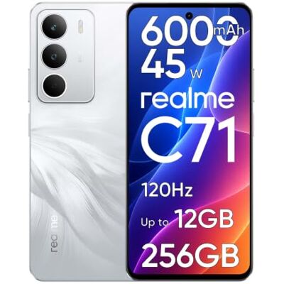realme Smartphone C71 até 12 GB RAM + 256 GB ROM, ecrã de 6,67" 120Hz, telemóvel com bateria de 6000 mAh e carregamento rápido de 45 W, AI 50 MP câmera, duplo SIM, impressões laterais, NFC e Next Ai realme Smartphone C71 até 12 GB RAM + 256 GB ROM, ecrã de 6,67" 120Hz, telemóvel com bateria de 6000 mAh e carregamento rápido de 45 W, AI 50 MP câmera, duplo SIM, impressões laterais, NFC e Next Ai