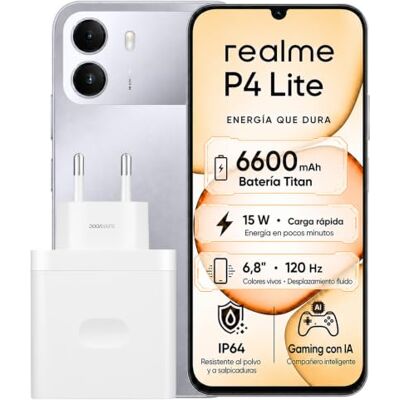 realme P4 Lite Smartphone, 4+128 GB, bateria Titan 6600 mAh, ecrã 6,8" 120 Hz, até 12 GB RAM dinâmica, proteção ArmorShell, grande bateria carregamento rápido para telemóvel, cinzento realme P4 Lite Smartphone, 4+128 GB, bateria Titan 6600 mAh, ecrã 6,8" 120 Hz, até 12 GB RAM dinâmica, proteção ArmorShell, grande bateria carregamento rápido para telemóvel, cinzento
