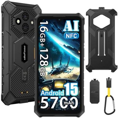 Ulefone RugKing 3 Pro Android 15 telemóvel inquebrável 4G, 16 GB+128GB/TF 2TB, 6,56" HD+120Hz, 5700 mAh, câmara 48 MP+8MP, 120LM Super Torch, 3-Slots, Smartphone todo-o-oad IP68 / OTG/NFC. /GPS/Com capa, preto Ulefone RugKing 3 Pro Android 15 telemóvel inquebrável 4G, 16 GB+128GB/TF 2TB, 6,56" HD+120Hz, 5700 mAh, câmara 48 MP+8MP, 120LM Super Torch, 3-Slots, Smartphone todo-o-oad IP68 / OTG/NFC. /GPS/Com capa, preto