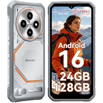 Blackview Celular inquebrável Android 16, ultra fino 10,7 mm/245 g telemóvel inquebrável, 24 GB + 128 GB/2TB telemóvel rígido, 6,56" HD 90 Hz, IP69K impermeável, AI câmera, NFC/OTG/GPS/GPS/GPS. 3 Anos Blackview Celular inquebrável Android 16, ultra fino 10,7 mm/245 g telemóvel inquebrável, 24 GB + 128 GB/2TB telemóvel rígido, 6,56" HD 90 Hz, IP69K impermeável, AI câmera, NFC/OTG/GPS/GPS/GPS. 3 Anos