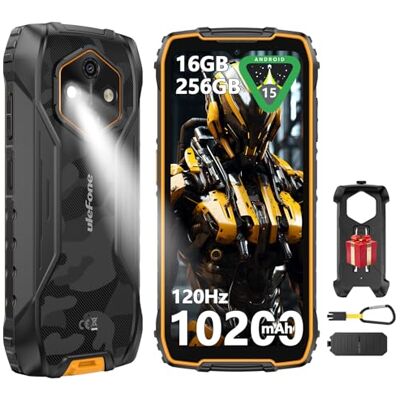 Ulefone RugKing 4 Pro Telefone Resistente, Android 15 AI Smartphone 10200mAh 16GB+256GB/SD-2TB 6,56” 120Hz, Octa-Core, Câmera 48MP+8MP, 120LM Super Torch/3-Slots/IP68/IP69K/OTG/NFC/GPS, laranja Ulefone RugKing 4 Pro Telefone Resistente, Android 15 AI Smartphone 10200mAh 16GB+256GB/SD-2TB 6,56” 120Hz, Octa-Core, Câmera 48MP+8MP, 120LM Super Torch/3-Slots/IP68/IP69K/OTG/NFC/GPS, laranja