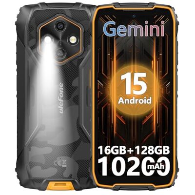 Ulefone RugKing 4 Pro Resistente ao telemóvel, 10200 mAh 16 GB+128GB/SD-2TB Android 15 AI Smartphone 6,56" 120Hz telefone, Octa-Core câmara 48 MP+ 8 MP, 120LM Super Torch/3-Slotslots. IP68 IP69K/OTG/NFC/GPS Laranja Ulefone RugKing 4 Pro Resistente ao telemóvel, 10200 mAh 16 GB+128GB/SD-2TB Android 15 AI Smartphone 6,56" 120Hz telefone, Octa-Core câmara 48 MP+ 8 MP, 120LM Super Torch/3-Slotslots. IP68 IP69K/OTG/NFC/GPS Laranja