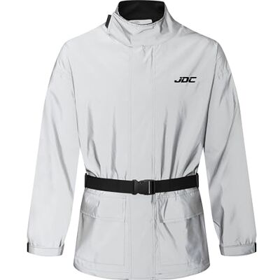 JDC Casaco de chuva para mota impermeável de alta visibilidade Shield, cinzento, 3XL JDC Casaco de chuva para mota impermeável de alta visibilidade Shield, cinzento, 3XL