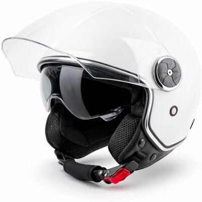 Vinz Tobia Capacete Jet com viseira dupla capacete Scooter & Moto & Ciclomotor, com viseira solar, ECE 22,06 com homologação, tamanho XS XXL, para homem e mulher Vinz Tobia Capacete Jet com viseira dupla capacete Scooter & Moto & Ciclomotor, com viseira solar, ECE 22,06 com homologação, tamanho XS XXL, para homem e mulher