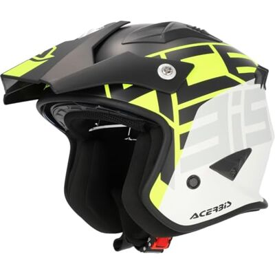 Acerbis Capacete Jet Aria Graphic Cor preto/amarelo flúor Tamanho L Acerbis Capacete Jet Aria Graphic Cor preto/amarelo flúor Tamanho L