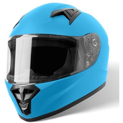 Vinz Parana Capacete integral para crianças, capacete de moto para crianças, em tamanho YS-YXL, capacete integral com viseira para moto, cor azul mate Vinz Parana Capacete integral para crianças, capacete de moto para crianças, em tamanho YS-YXL, capacete integral com viseira para moto, cor azul mate