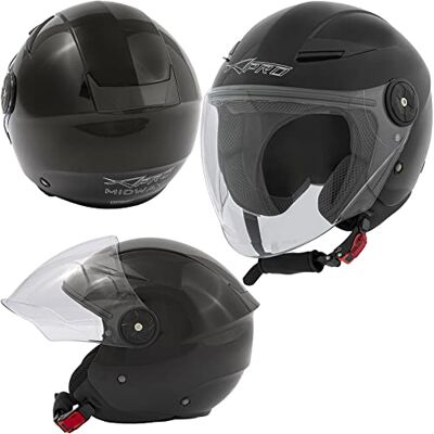 A-pro Capacete de moto City Jet Certificado ECE 22 Scooter Viseira Longa Preto M A-pro Capacete de moto City Jet Certificado ECE 22 Scooter Viseira Longa Preto M