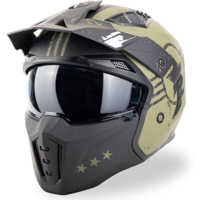 Vinz Shikoku Capacete Jet / Streetfighter Homologado ECE 22.06 capacete de mota capacete Scooter com viseira solar / para-sol, capacete Jet com protetor de queixo desmontável Vinz Shikoku Capacete Jet / Streetfighter Homologado ECE 22.06 capacete de mota capacete Scooter com viseira solar / para-sol, capacete Jet com protetor de queixo desmontável