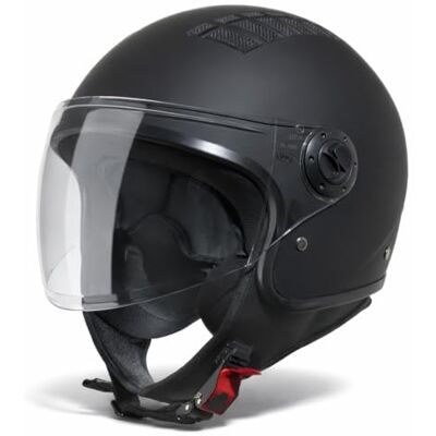 Vinz Como capacete Jet com viseira capacete Scooter & Moto & Ciclomotor ECE 22,06 Homologado em tamanho XS XL para homem e mulher preto mate Vinz Como capacete Jet com viseira capacete Scooter & Moto & Ciclomotor ECE 22,06 Homologado em tamanho XS XL para homem e mulher preto mate