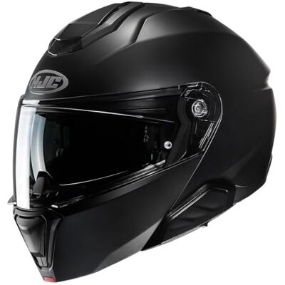 HJC , Capacete para motocicleta modular i91 SOLID semi-plano preto, XL HJC , Capacete para motocicleta modular i91 SOLID semi-plano preto, XL