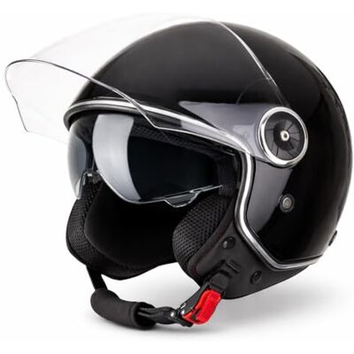 Vinz Tobia Capacete Jet com viseira dupla capacete Scooter & Moto & Ciclomotor, com viseira solar, ECE 22,06 com homologação, tamanho XS XXL, para homem e mulher Vinz Tobia Capacete Jet com viseira dupla capacete Scooter & Moto & Ciclomotor, com viseira solar, ECE 22,06 com homologação, tamanho XS XXL, para homem e mulher