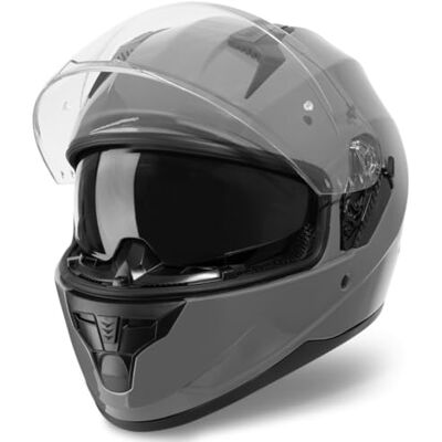 Vinz Kennet Capacete integral para moto, com viseira solar, ECE 22,06 homologado, capacete Scooter e motociclismo, em tamanho XS XXL para homem e mulher cinzento escuro Vinz Kennet Capacete integral para moto, com viseira solar, ECE 22,06 homologado, capacete Scooter e motociclismo, em tamanho XS XXL para homem e mulher cinzento escuro