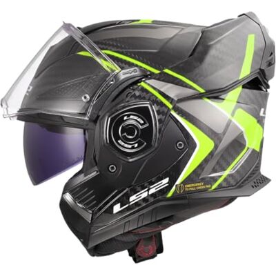 LS2 , Capacete Moto Modular ADVANT X CARBON FUTURE II Gloss H-V Amarelo, M LS2 , Capacete Moto Modular ADVANT X CARBON FUTURE II Gloss H-V Amarelo, M