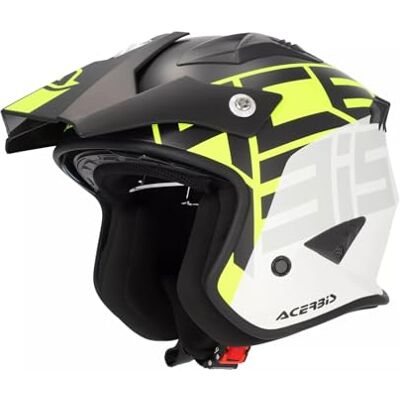 Acerbis Capacete Jet Aria Graphic preto/amarelo flúor S Acerbis Capacete Jet Aria Graphic preto/amarelo flúor S