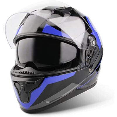 Vinz Becket Capacete integral para moto, com viseira solar, ECE 22,06 homologado, capacete Scooter e motociclismo, em tamanho XS XXL, para homem e mulher Vinz Becket Capacete integral para moto, com viseira solar, ECE 22,06 homologado, capacete Scooter e motociclismo, em tamanho XS XXL, para homem e mulher