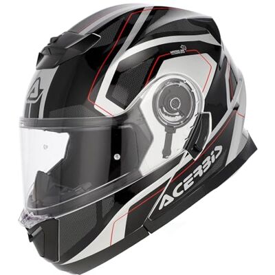 Acerbis Capacete modular preto cinzento com visor solar integrado, homologação ECE 22.06, visor duplo, sistema de ventilação e fecho seguro para mota (XL 61/62) Acerbis Capacete modular preto cinzento com visor solar integrado, homologação ECE 22.06, visor duplo, sistema de ventilação e fecho seguro para mota (XL 61/62)