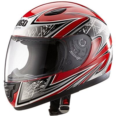 protectWEAR Capacete de moto infantil - Vermelho/Prata - Youth XL - Child Motorcycle Helmet protectWEAR Capacete de moto infantil - Vermelho/Prata - Youth XL - Child Motorcycle Helmet