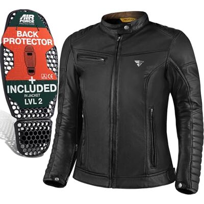 SHIMA Casaco de Motociclista para Mulher AirForce, Protetor de Costas, Casaco de Couro para Motociclista SHIMA Casaco de Motociclista para Mulher AirForce, Protetor de Costas, Casaco de Couro para Motociclista