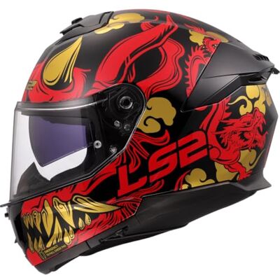 LS2 , Capacete de motocicleta integrado STREAM II DRAKO Gloss Black Red, L LS2 , Capacete de motocicleta integrado STREAM II DRAKO Gloss Black Red, L