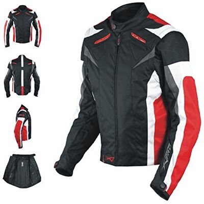 A-pro Senhora Mulher Casaco Cordura Moto Scooter Manga Desmontável Proteção, Vermelho, XL A-pro Senhora Mulher Casaco Cordura Moto Scooter Manga Desmontável Proteção, Vermelho, XL