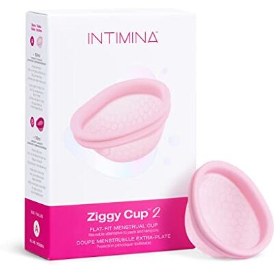 INTIMINA Ziggy Cup 2: Disco menstrual ultrafino reutilizável com design extraplano, copo menstrual reutilizável, (Tamanho A) INTIMINA Ziggy Cup 2: Disco menstrual ultrafino reutilizável com design extraplano, copo menstrual reutilizável, (Tamanho A)