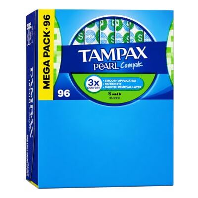 Tampax Compak Pearl Super selo com aplicador x 96 Tampax Compak Pearl Super selo com aplicador x 96