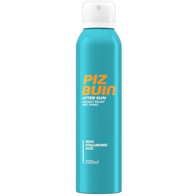 Piz Buin After Sun Spray corporal com ácido hialurónico e glicerina (1 x 200 ml), hidratante corporal com efeito calmante e refrescante, névoa corporal após o sol com 48 h hidratação Piz Buin After Sun Spray corporal com ácido hialurónico e glicerina (1 x 200 ml), hidratante corporal com efeito calmante e refrescante, névoa corporal após o sol com 48 h hidratação