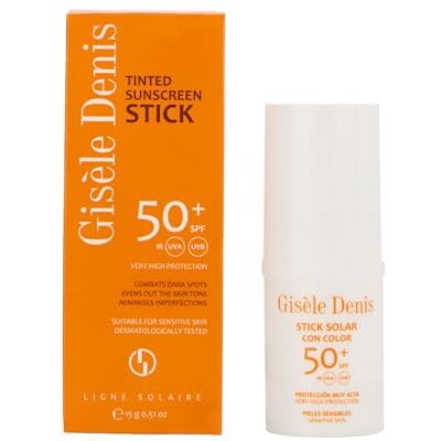 GISELE DENIS GISØLE DENIS Stick solar facial, 15 g, proteção FPS50, creme solar colorido, cuidado facial, hidrata e unifica o tom da pele, para uso diário, bronze natural GISELE DENIS GISØLE DENIS Stick solar facial, 15 g, proteção FPS50, creme solar colorido, cuidado facial, hidrata e unifica o tom da pele, para uso diário, bronze natural
