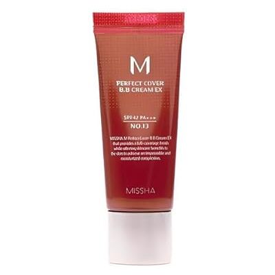 MISSHA Perfect Cover BB Cream 20 ml Tom #13 Bright bege cobertura perfeita, SPF 42 PA+++ proteção solar, multicolor, 10 g MISSHA Perfect Cover BB Cream 20 ml Tom #13 Bright bege cobertura perfeita, SPF 42 PA+++ proteção solar, multicolor, 10 g