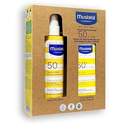 Mustela Pacote solar: SPRAY SOLAR F50+leite Mustela Pacote solar: SPRAY SOLAR F50+leite
