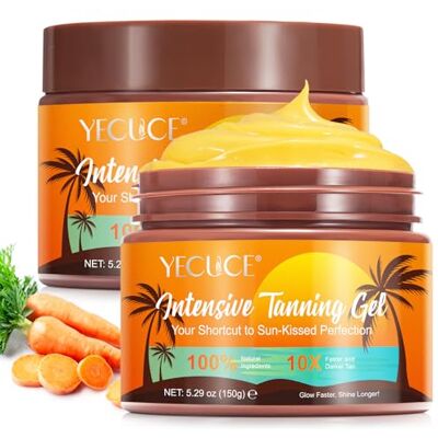 Onznoz Tanning Gel de 150 g, creme bronzeador intenso, bronzeado rápido, gel bronzeador de cenoura, bronzeador automático, gel para rosto e corpo, a sua abrasão perfeitamente beijada pelo sol Onznoz Tanning Gel de 150 g, creme bronzeador intenso, bronzeado rápido, gel bronzeador de cenoura, bronzeador automático, gel para rosto e corpo, a sua abrasão perfeitamente beijada pelo sol