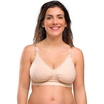 Carriwell Sutiã de amamentação com suporte em gel sem enchimento, sutiã de maternidade e gravidez, macio, respirável e sem costuras, aros de gel patenteados, conforto, fixação e estilo, L Carriwell Sutiã de amamentação com suporte em gel sem enchimento, sutiã de maternidade e gravidez, macio, respirável e sem costuras, aros de gel patenteados, conforto, fixação e estilo, L