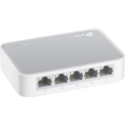 TP-Link TL-SF1005D Switch Ethernet com 5 portas (10/100 Mbps, RJ45, concentrador Ethernet, Plug and Play, sem ventilador, não gerenciado), cor branco/cinzento TP-Link TL-SF1005D Switch Ethernet com 5 portas (10/100 Mbps, RJ45, concentrador Ethernet, Plug and Play, sem ventilador, não gerenciado), cor branco/cinzento