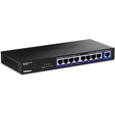 TRENDnet Interruptor multiGig de 9 portas, TEG-S591, 8 portas RJ-45 de 2,5 G, 1 porta RJ-45 de 10G, capacidade de comutação de 60 Gbps, divisor Ethernet, compatível com NDAA e TAA, proteção por TRENDnet Interruptor multiGig de 9 portas, TEG-S591, 8 portas RJ-45 de 2,5 G, 1 porta RJ-45 de 10G, capacidade de comutação de 60 Gbps, divisor Ethernet, compatível com NDAA e TAA, proteção por
