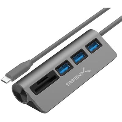 SABRENT Hub USB tipo C 3.0 de 3 portas USB, leitor de cartões SD/micro SD Leitor de cartões SD/micro SD, para IMac, MacBook, MacBook Pro, MacBook Air, Mac Mini, computador portátil e (HB-U3CR) SABRENT Hub USB tipo C 3.0 de 3 portas USB, leitor de cartões SD/micro SD Leitor de cartões SD/micro SD, para IMac, MacBook, MacBook Pro, MacBook Air, Mac Mini, computador portátil e (HB-U3CR)