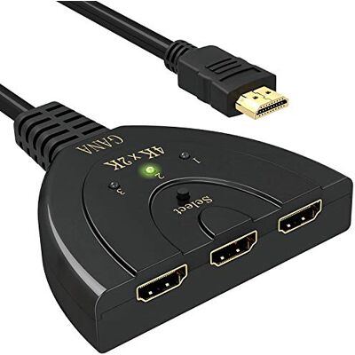 GANA HDMI Switch 4K 3 Entradas 1 Saída Splitter Suporta Full HD 4K 3D Duplicador Conmutador para HDTV/Xbox/PS3/4/5/Apple TV/Fire Stick GANA HDMI Switch 4K 3 Entradas 1 Saída Splitter Suporta Full HD 4K 3D Duplicador Conmutador para HDTV/Xbox/PS3/4/5/Apple TV/Fire Stick