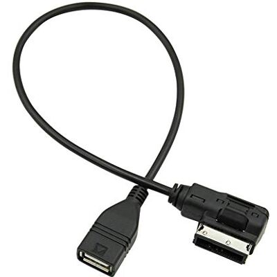 Haofy Cabo adaptador de interface de música USB AMI MMI, cabo de conexão MP3, adaptador de cabo de áudio compatível com A3 A6, para unidades flash USB, lápis de memória USB, Preto Haofy Cabo adaptador de interface de música USB AMI MMI, cabo de conexão MP3, adaptador de cabo de áudio compatível com A3 A6, para unidades flash USB, lápis de memória USB, Preto