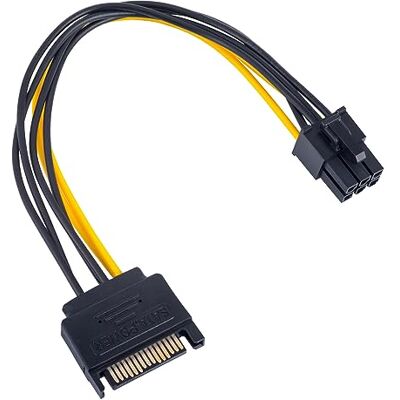 Daniko Adaptador de 6 pinos para placa gráfica GPU 20 cm S-ATA cabo de alimentação PCI Express Daniko Adaptador de 6 pinos para placa gráfica GPU 20 cm S-ATA cabo de alimentação PCI Express