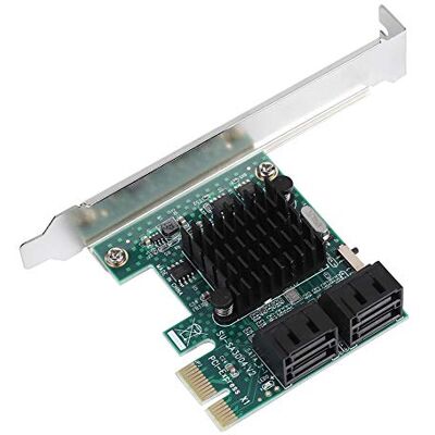 CCYLEZ Placa controladora PCIe de 4 portas SATA 3.0, placa controladora de expansão SATA III de 6 Gbps, placa de expansão PCIE para SATA 3.0 para Win XP/2003/Vista/Win7/Win8/Win10 CCYLEZ Placa controladora PCIe de 4 portas SATA 3.0, placa controladora de expansão SATA III de 6 Gbps, placa de expansão PCIE para SATA 3.0 para Win XP/2003/Vista/Win7/Win8/Win10