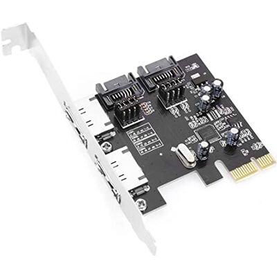 chenyang Placa de expansão PCI-E X1 a 2 eSATA/2 SATA 3.0 com interruptor de ponte porta eSATA/SATA (apenas duas portas podem funcionar ao mesmo tempo) chenyang Placa de expansão PCI-E X1 a 2 eSATA/2 SATA 3.0 com interruptor de ponte porta eSATA/SATA (apenas duas portas podem funcionar ao mesmo tempo)