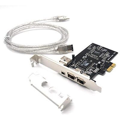 Pardarsey PCIe 1394A Firewire PCI Express (1 unidade) para controlador adaptador externo IEEE 1394 (2 x 6 pinos + 1 x 4 pinos) com suporte de perfil baixo para PC de mesa e Pardarsey PCIe 1394A Firewire PCI Express (1 unidade) para controlador adaptador externo IEEE 1394 (2 x 6 pinos + 1 x 4 pinos) com suporte de perfil baixo para PC de mesa e