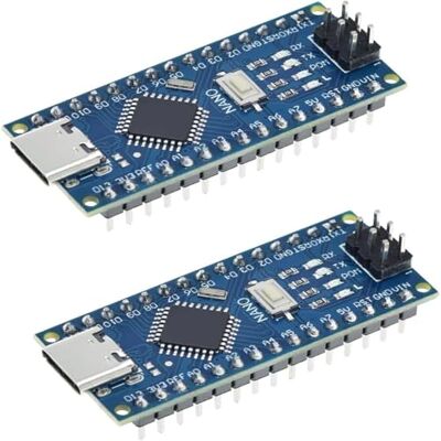 GERUI 2 unidades Nano Module com microchip CH340, 5 V/16 MHz, Nano Board compatível com Arduino IDE (porta tipo C) GERUI 2 unidades Nano Module com microchip CH340, 5 V/16 MHz, Nano Board compatível com Arduino IDE (porta tipo C)