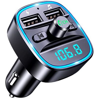 Mohard Transmisor FM Bluetooth Coche con Puertos USB Duales (5V/2.4A & 1A) Mãos-livres adaptador Bluetooth carro isqueiro, música rádio sem fios leitor MP3, suporte memória USB e cartão TF Mohard Transmisor FM Bluetooth Coche con Puertos USB Duales (5V/2.4A & 1A) Mãos-livres adaptador Bluetooth carro isqueiro, música rádio sem fios leitor MP3, suporte memória USB e cartão TF