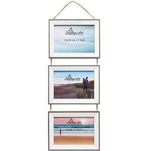 ART Moldura de parede para 3 fotos de madeira de densidade média com cristais autênticos, para suspensão (3 x 13 x 18 cm, formato horizontal) ART Moldura de parede para 3 fotos de madeira de densidade média com cristais autênticos, para suspensão (3 x 13 x 18 cm, formato horizontal)