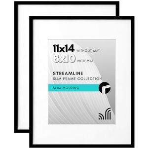 Americanflat 11 x 14 Picture Frame with Shatter-Resistant Glass Conjunto de 2, use como 8 x 10 quadros com tapete ou exibição, 11 x 14, com fotografia sem mat, coleção de streamline Picture Frame Americanflat 11 x 14 Picture Frame with Shatter-Resistant Glass Conjunto de 2, use como 8 x 10 quadros com tapete ou exibição, 11 x 14, com fotografia sem mat, coleção de streamline Picture Frame
