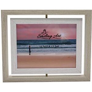 ART Moldura para 2 fotos de madeira MDF com vidro, giratória, moldura dupla em formato paisado e em formato retrato para colocá-lo de pé (branco branco, 13 x 18 cm) ART Moldura para 2 fotos de madeira MDF com vidro, giratória, moldura dupla em formato paisado e em formato retrato para colocá-lo de pé (branco branco, 13 x 18 cm)